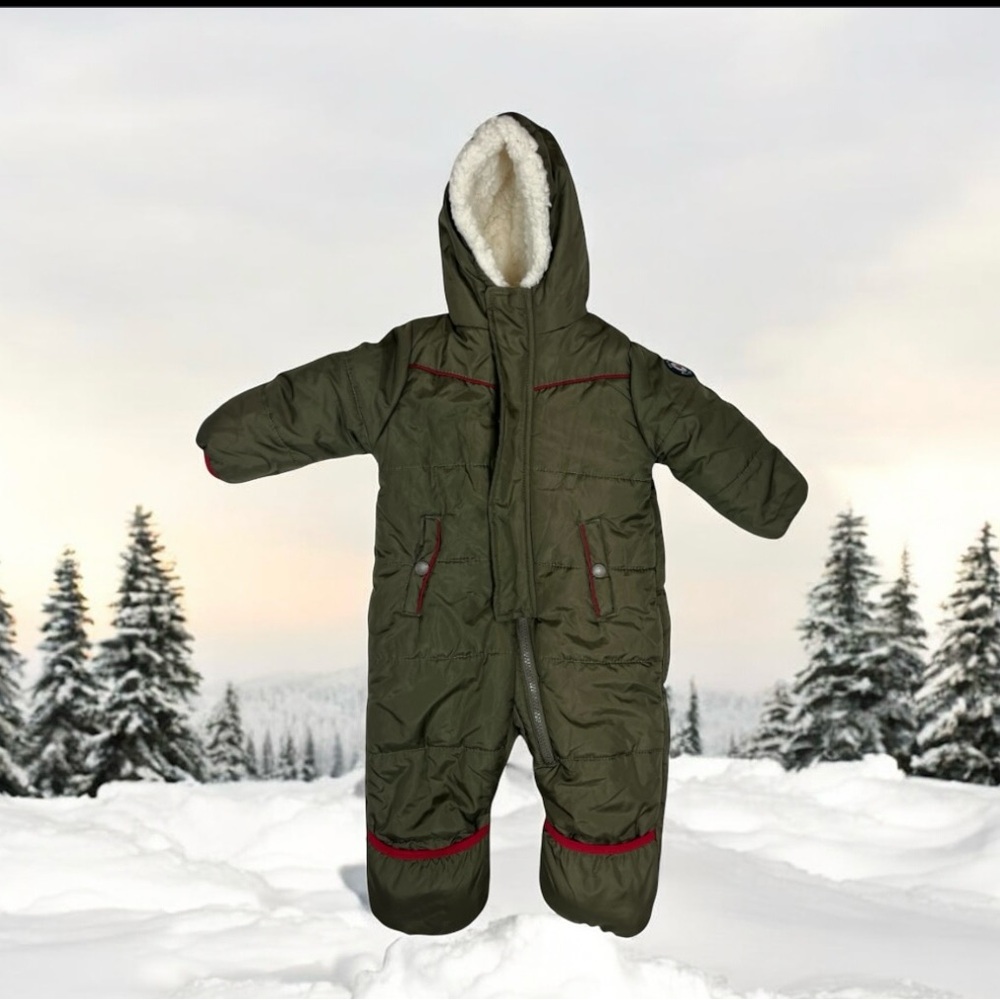 Ben Sherman Kids Boys Winter One-Piece  12M Military Green Full  Zip Hooded